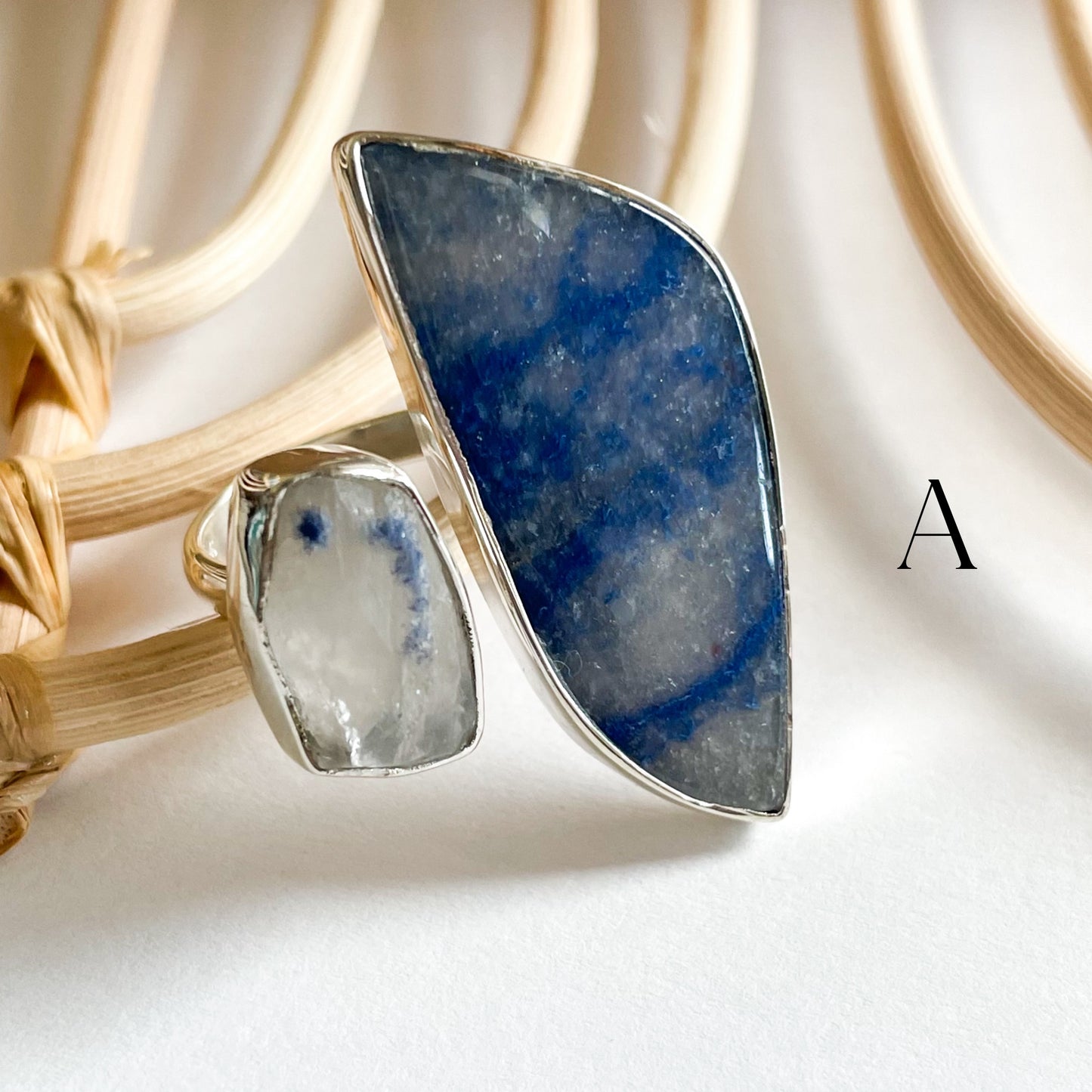 Dumortierite Ring - Solid Sterling Silver