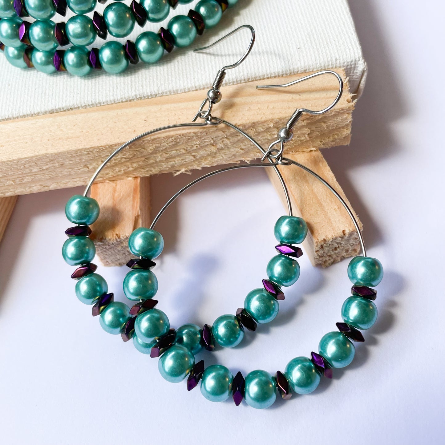 Spikey Oyster Bracelet & Earring Set