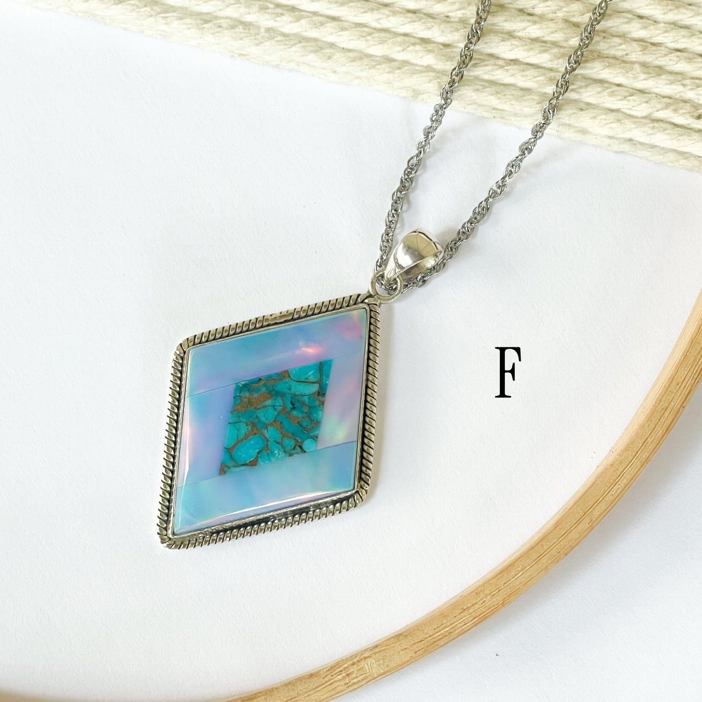 Opal inlay Rings & Pendants - Solid Sterling Silver