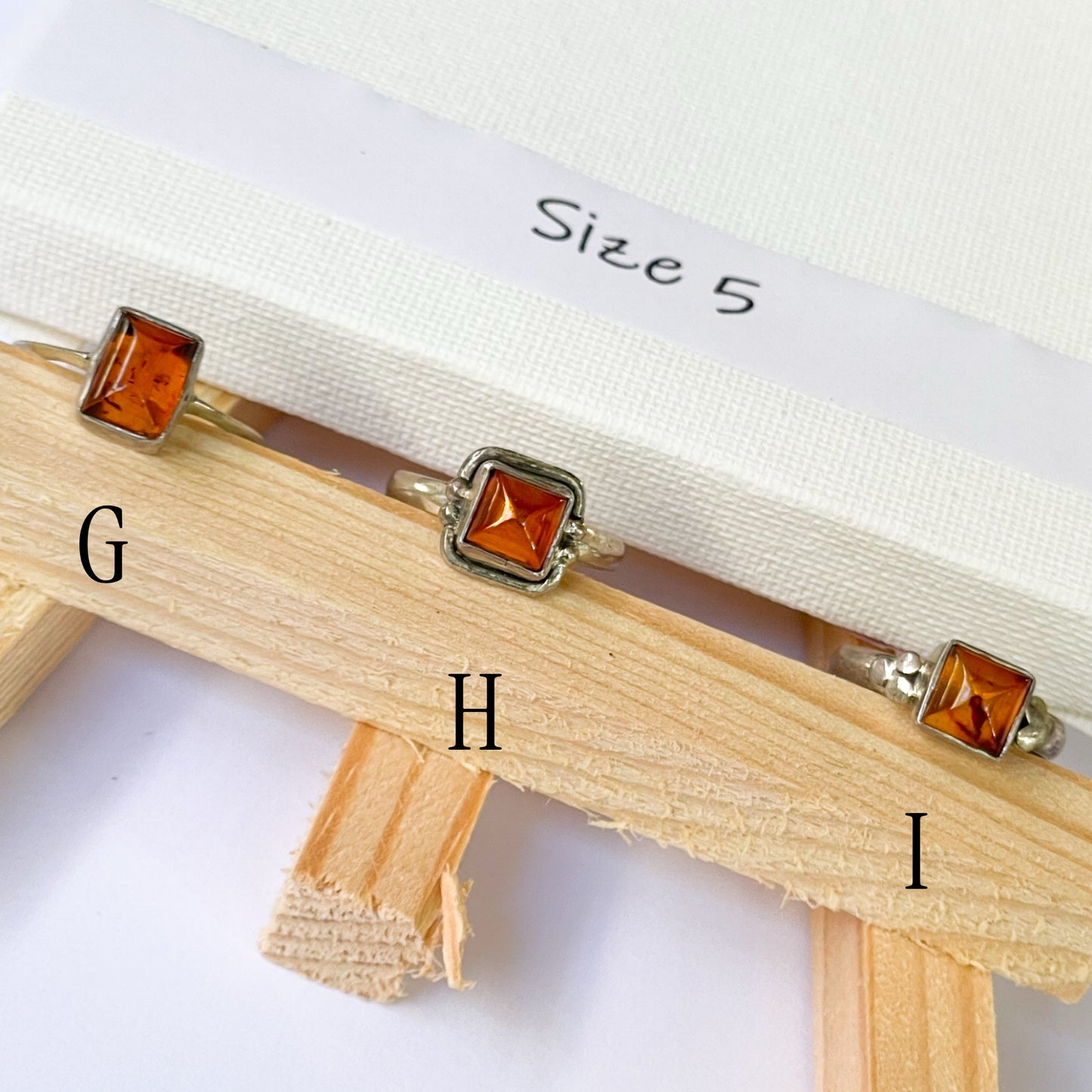 Variety of Stone in Minimalist Size 5 Rings - Solid Sterling Silver