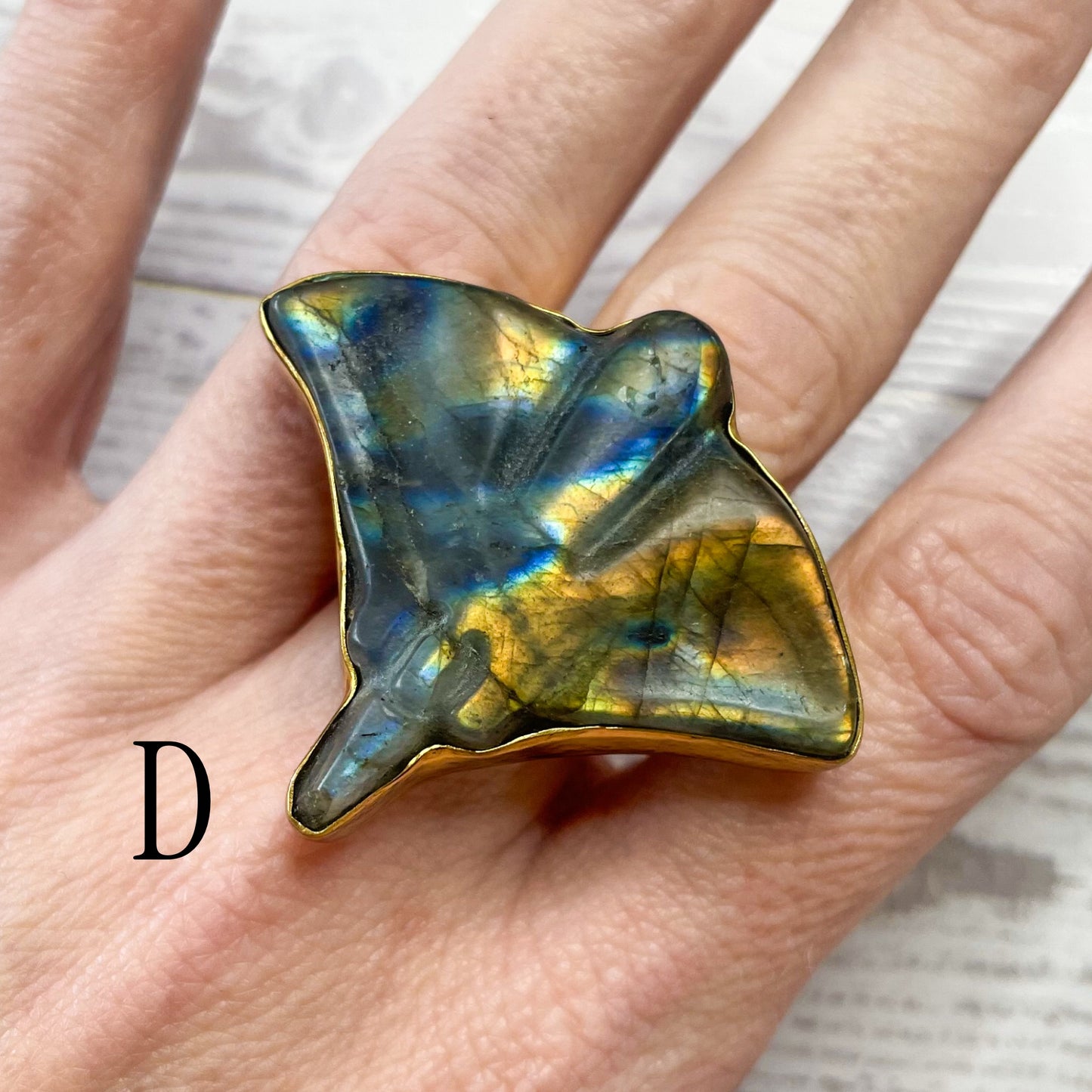 Labradorite Sting Ray Ring or Pendant - Alchemia