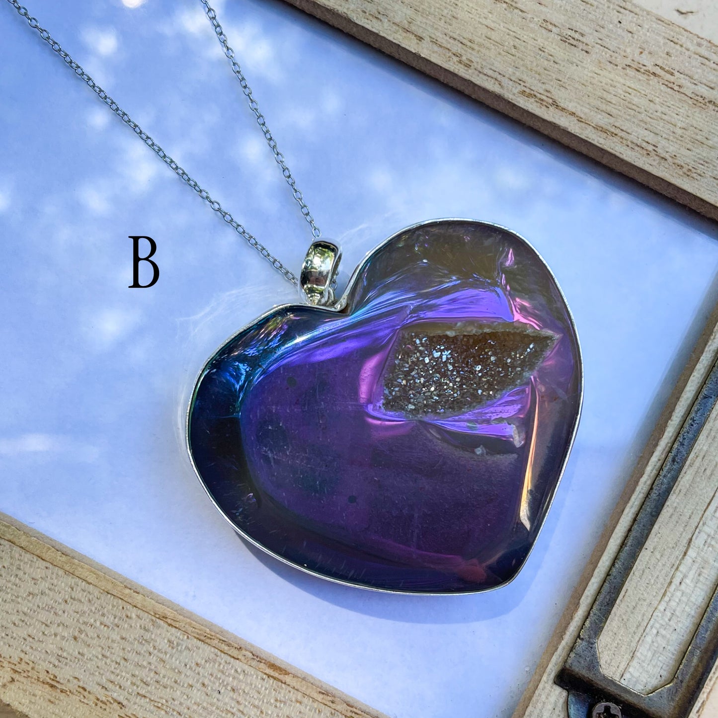 Aurora Statement Heart Pendant - Solid Sterling Silver