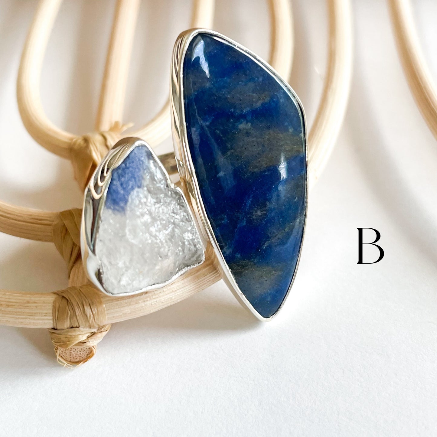 Dumortierite Ring - Solid Sterling Silver