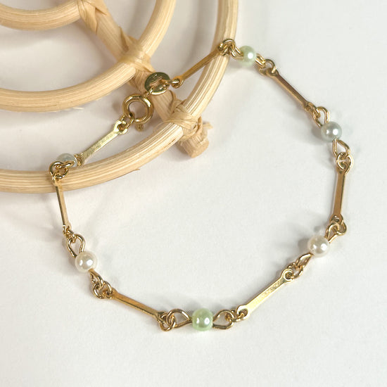 Multi Color Pearl Bracelet - 18K Gold Filled