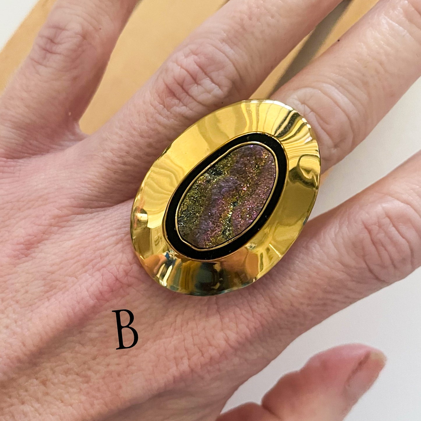 Rainbow Druzy Rings - Alchemia