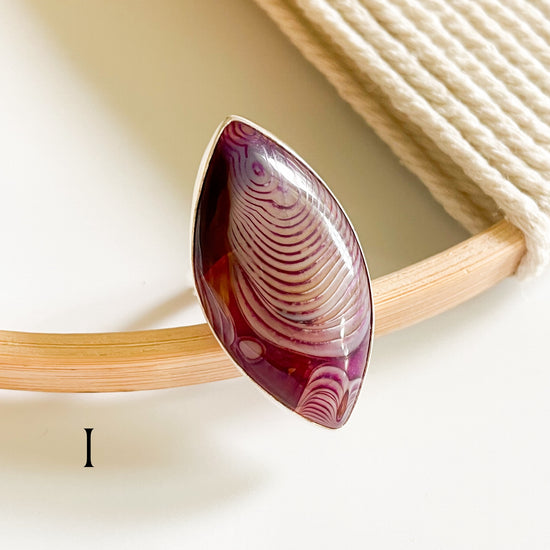 Statement Botswana Agate Rings - Both Metals