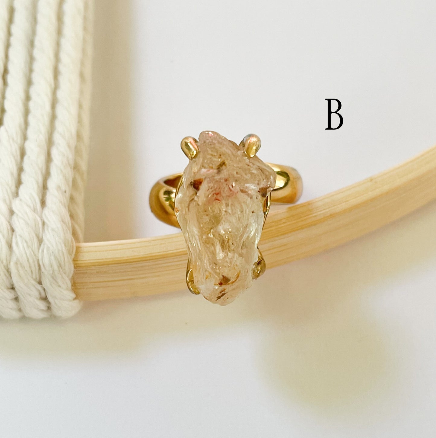 Raw Quartz Prong Ring - Alchemia Gold
