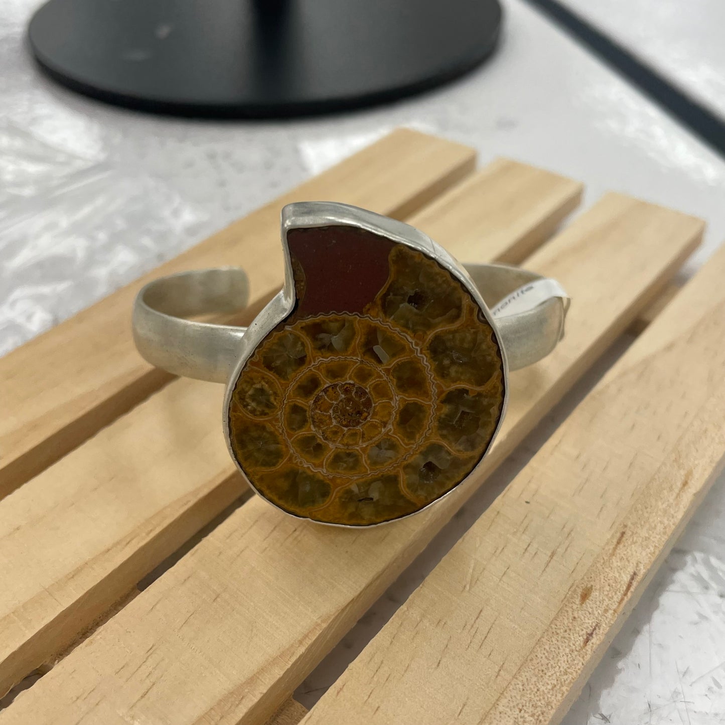 Ammonite Cuff Matte Finish Sterling Silver (Great Deal)