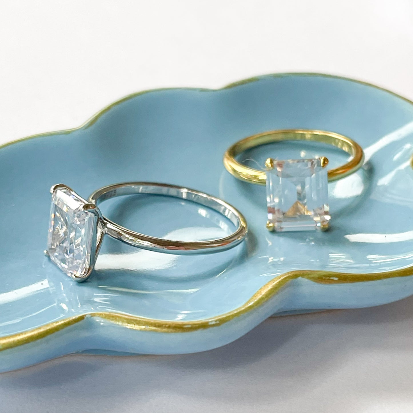 Sleek CZ Prong Sized Ring - Solid Sterling Silver or Vermeil