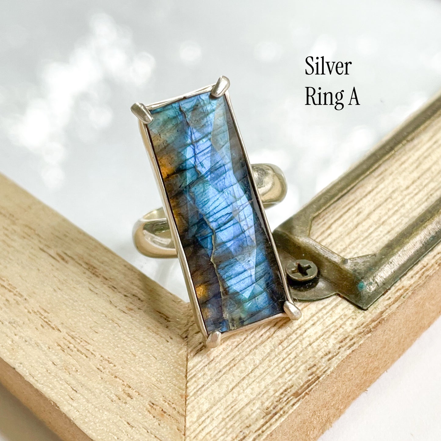 Labradorite Slim Bezel Prong Collection - Both Metals