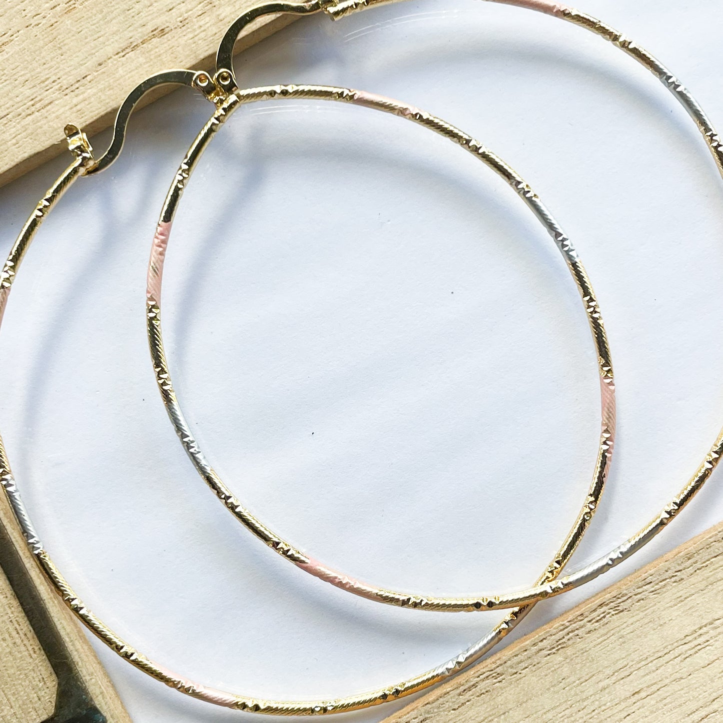 Tri-Color Hoops - 18k Gold Filled