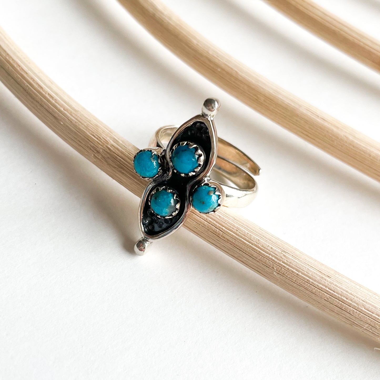 Load image into Gallery viewer, Unique Turquoise Cluster Ring - Solid Sterling Silver
