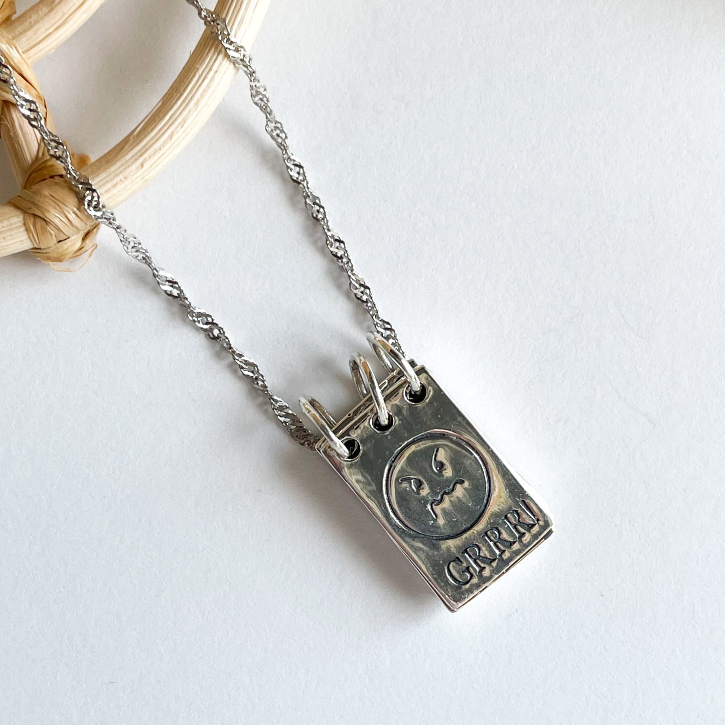 Emoji Flip Book Pendant - Solid Sterling Silver