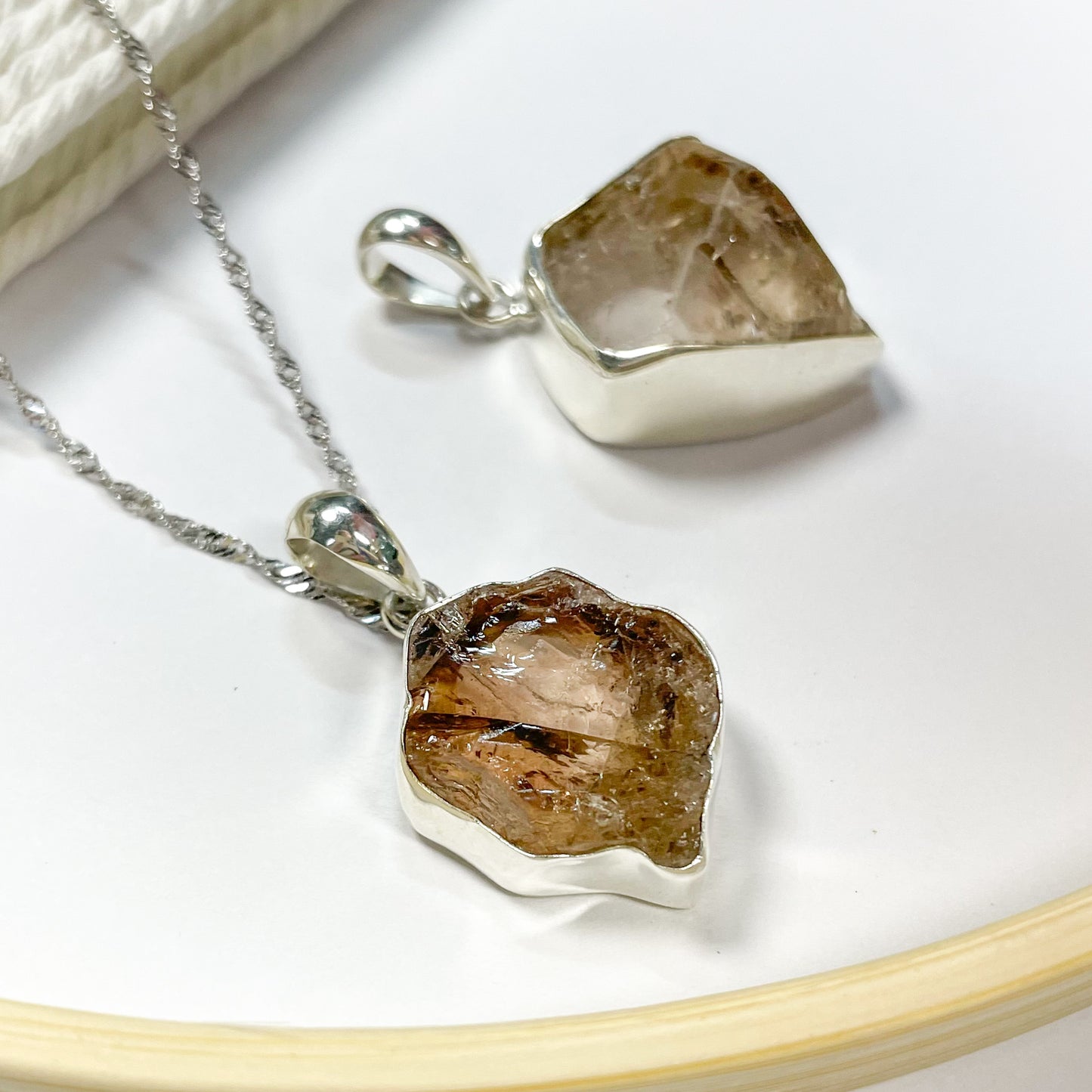 Raw Quartz Pendant - Solid Sterling Silver