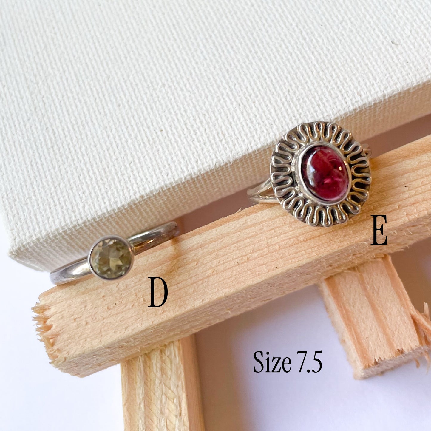 Variety of Stone in Minimalist Size 7.5 Rings - Solid Sterling Silver
