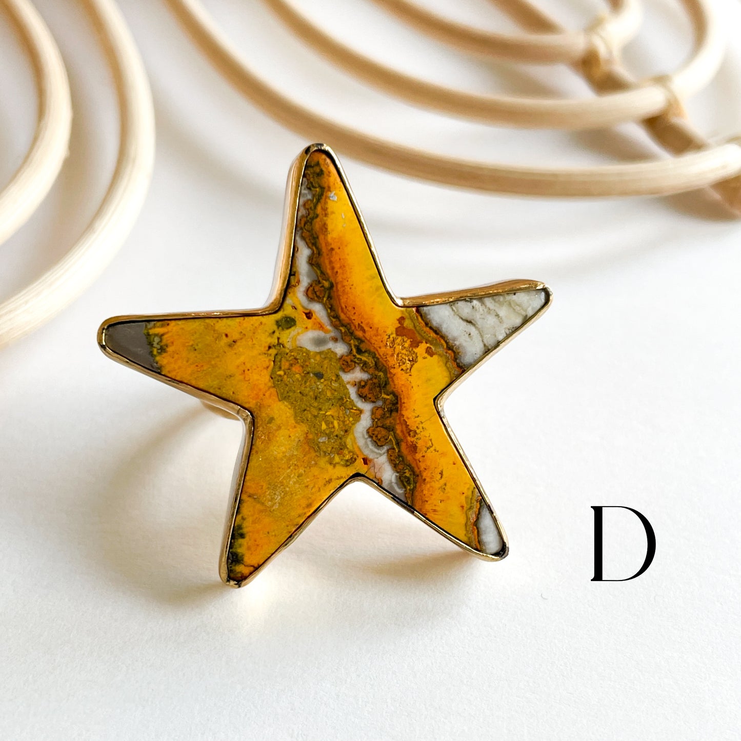 Bumblebee Jasper Star Ring - Alchemia