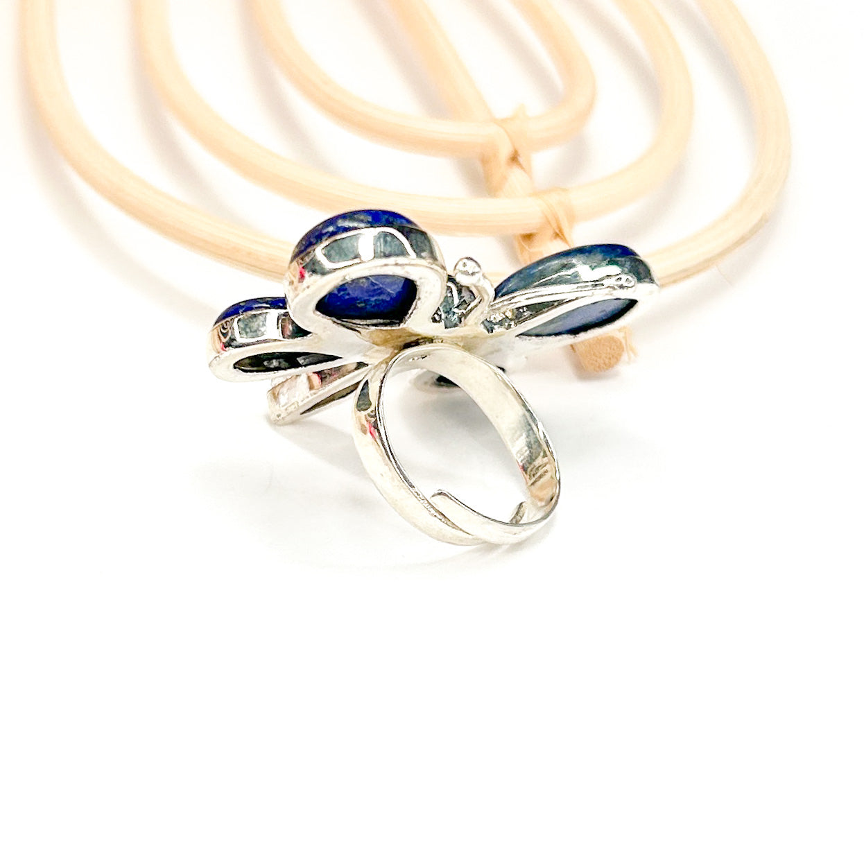 Multi Color Dragonfly Ring - Solid Sterling Silver