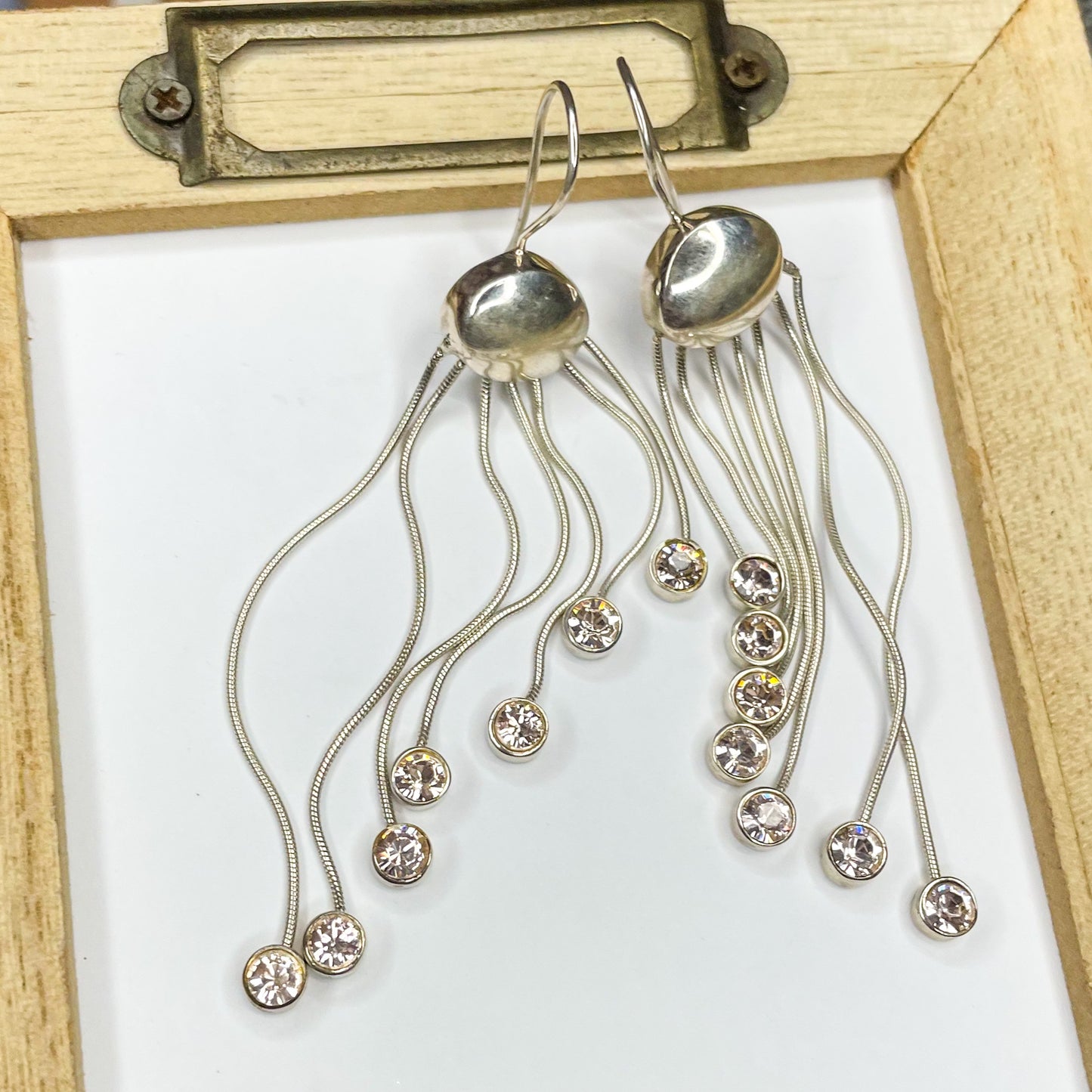 Peach Crystal Dangle Earrings - Starborn