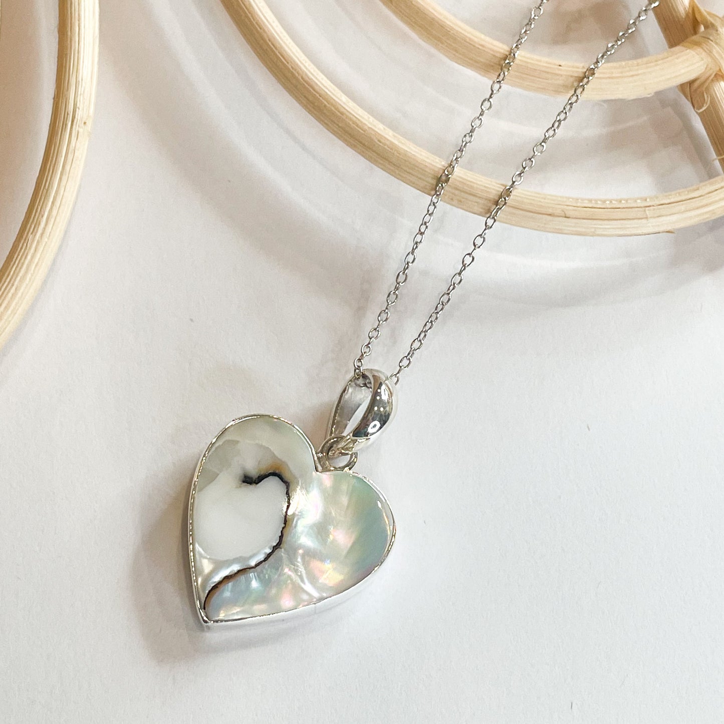Shiva Shell Heart Pendant - Solid Sterling Silver