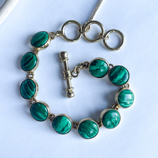 Malachite Polka Dot Bracelet - Alchemia