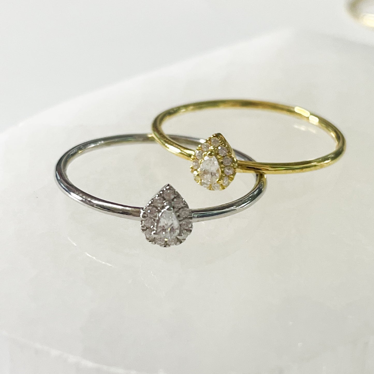 Glistening Teardrop CZ Teardrop Sized Ring - SSS or Vermeil