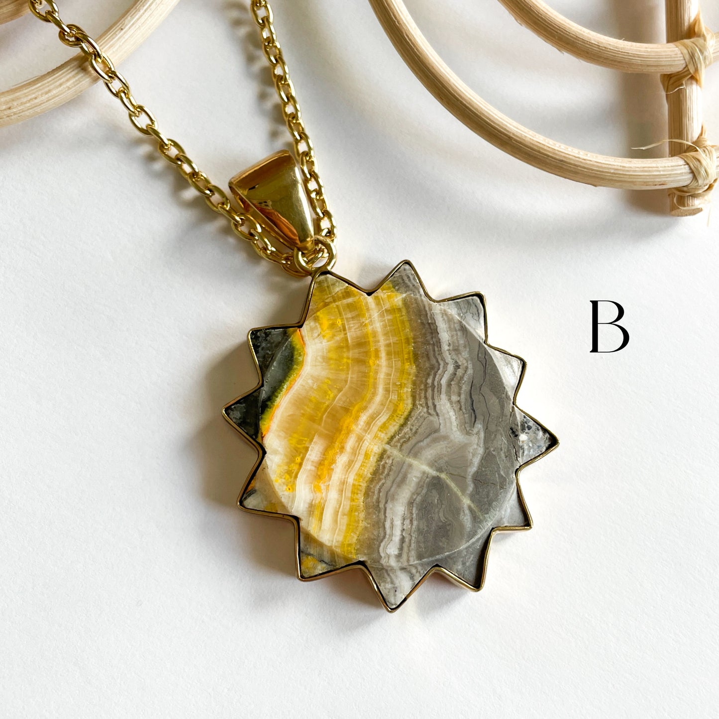 Bumblebee Jasper Sun Pendant - Alchemia