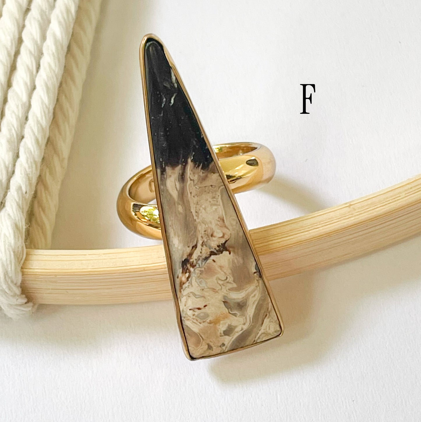 Palm Wood Jasper Ring - Alchemia Gold