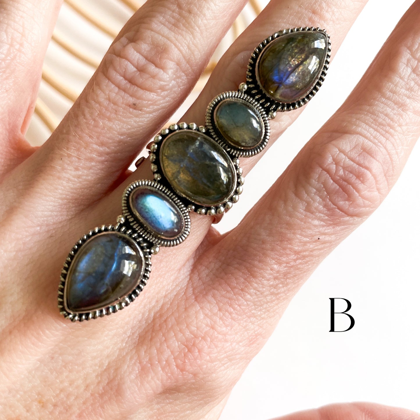 Labradorite Crawler  - Solid Sterling Silver