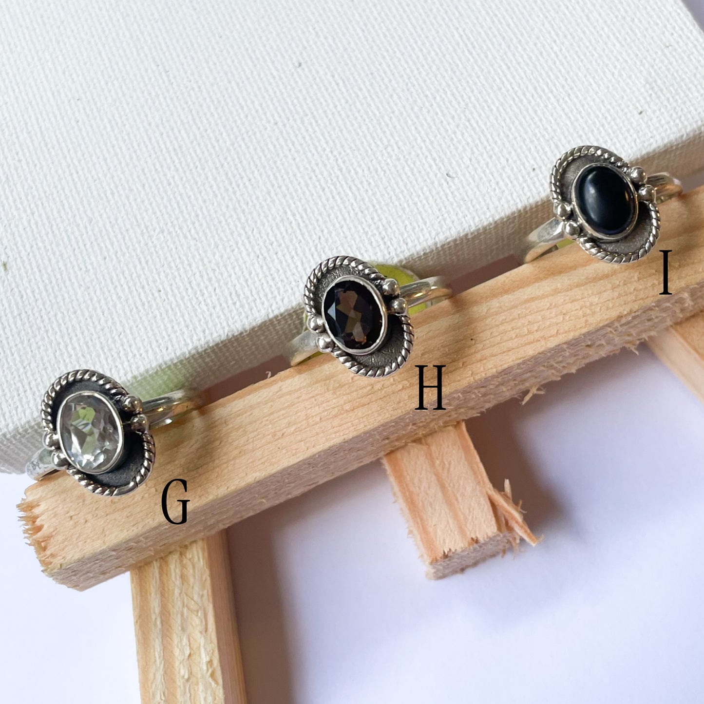 Variety of Stone in Minimalist Size 9 Rings - Solid Sterling Silver