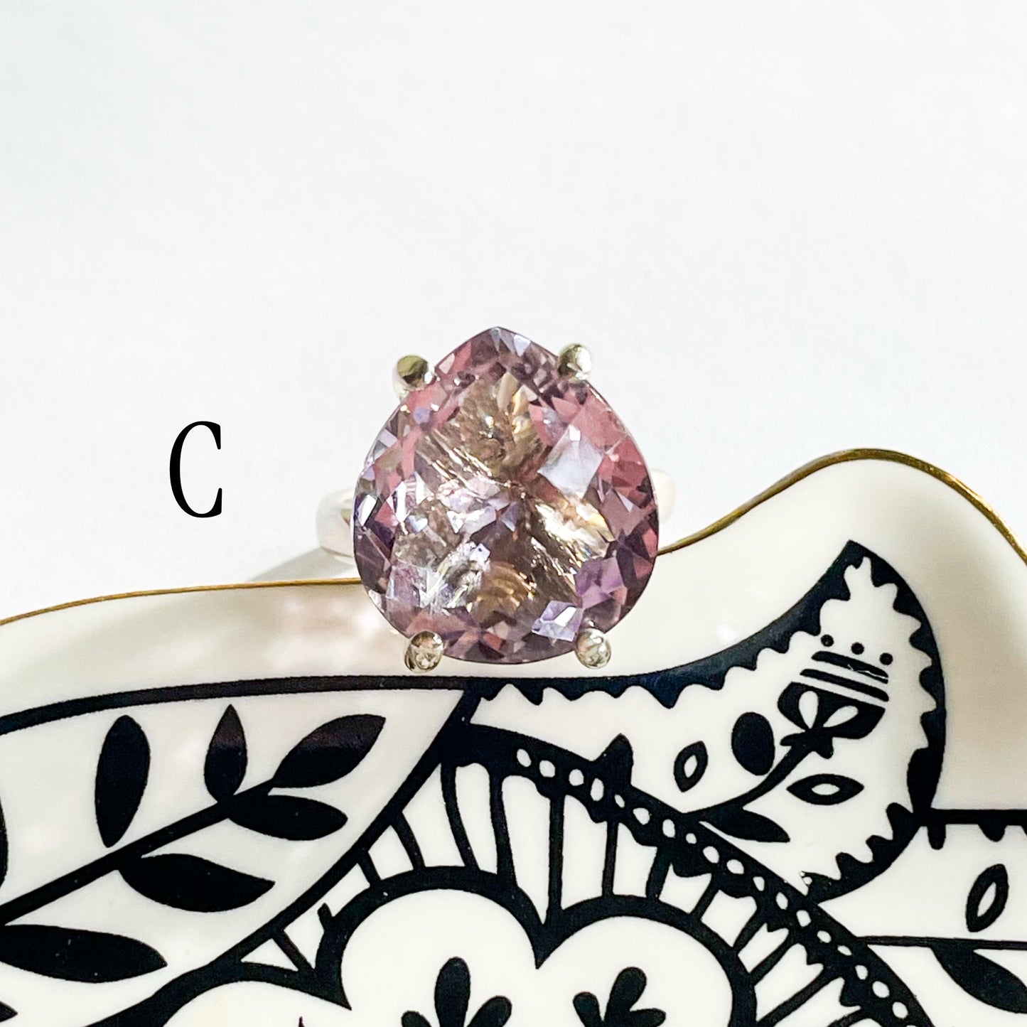 Rose DE France Prong Ring - Solid Sterling Silver