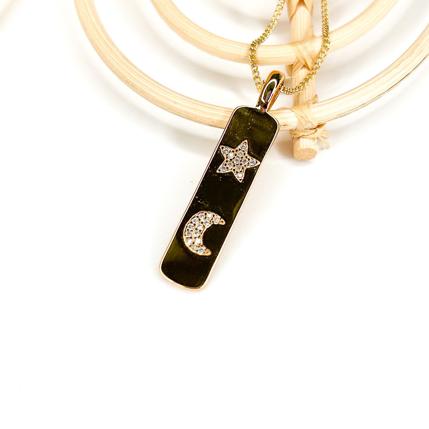 Moon & Star Pendant - 18K Gold Filled