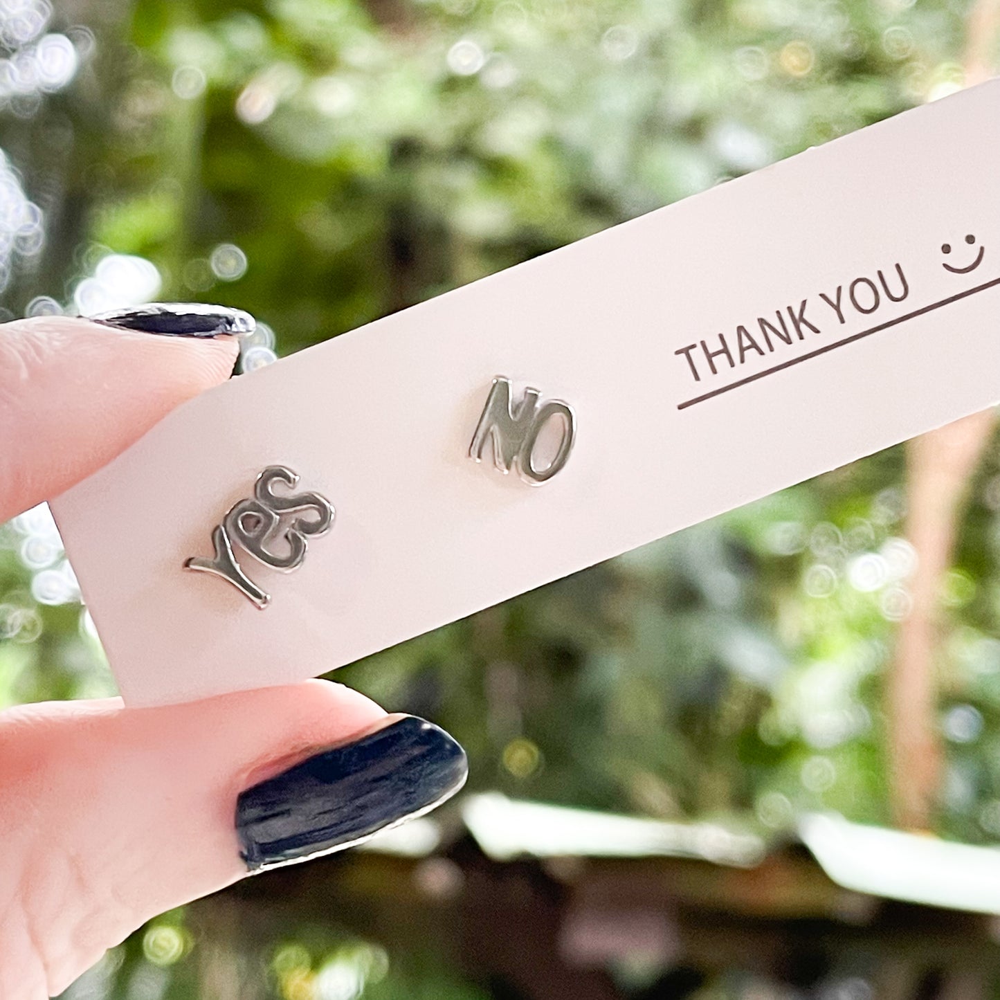 YES NO Studs-Solid Sterling Silver