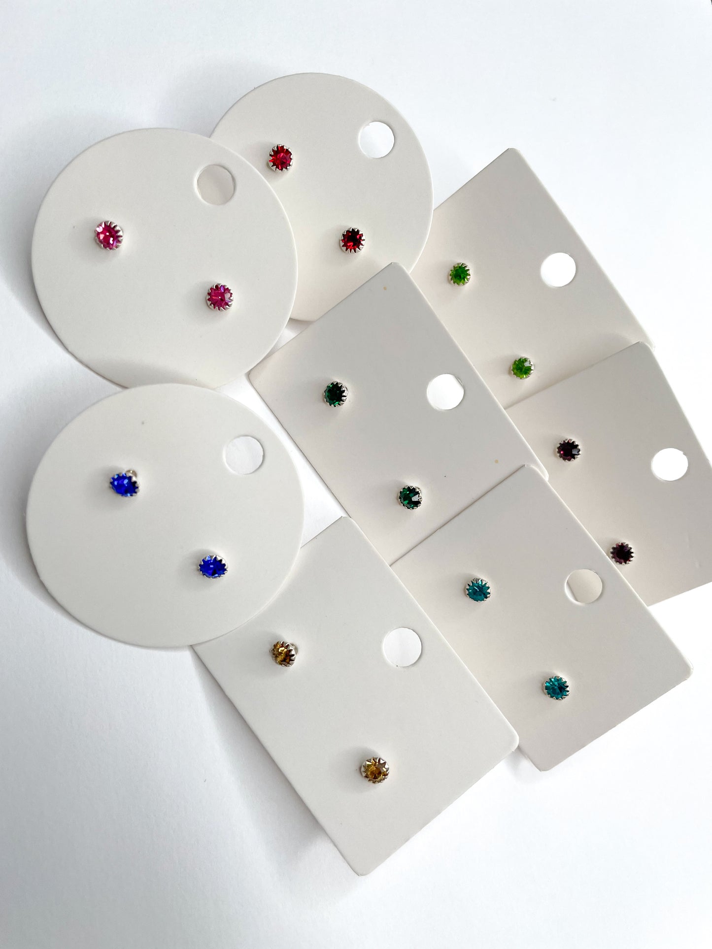 CZ Polka Dot Studs - Solid Sterling Silver