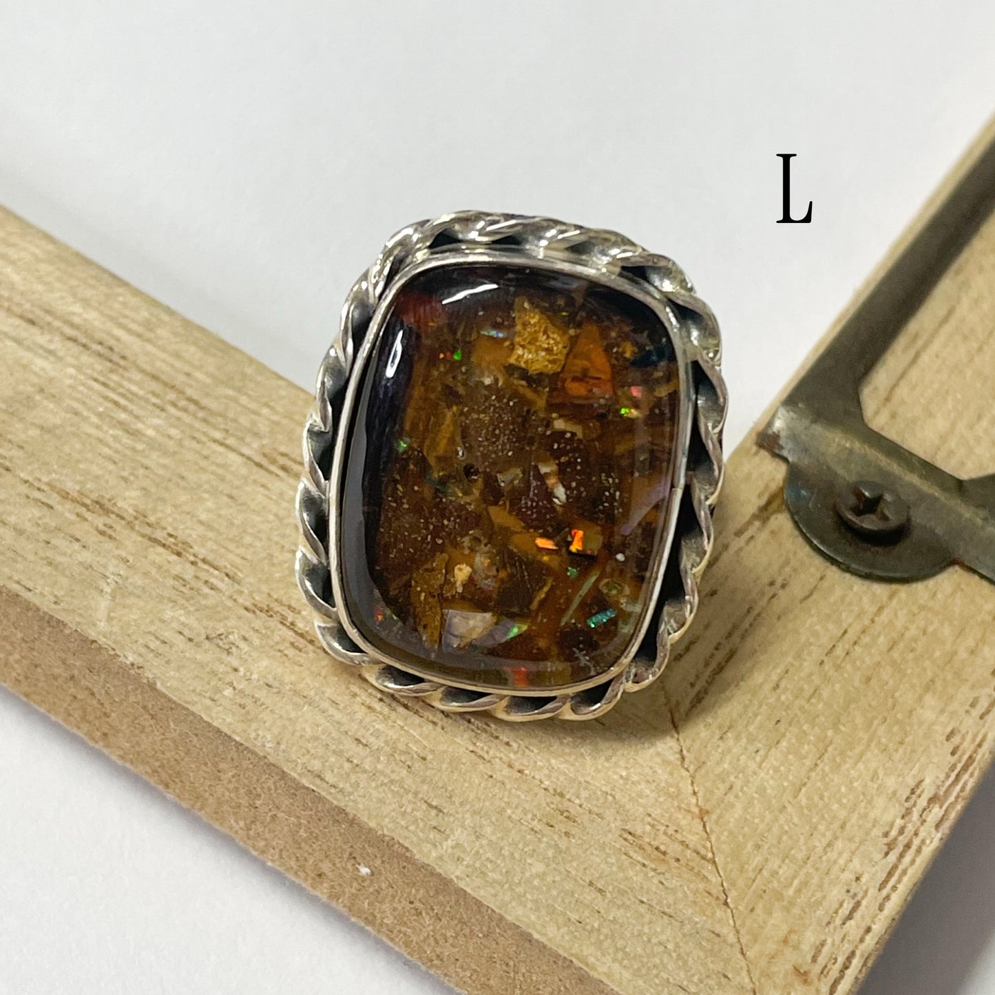 Boulder Opal Composite Ring & Pendant - Solid Sterling Silver