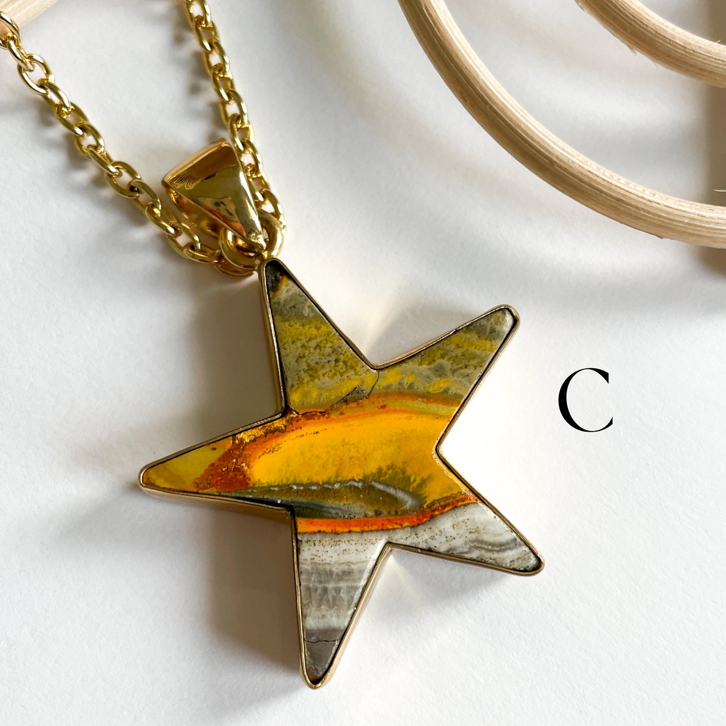 Bumblebee Jasper Star Pendant - Alchemia