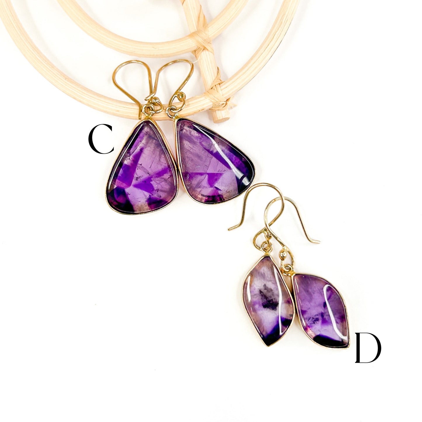 Trapiche Amethyst Earrings - Alchemia