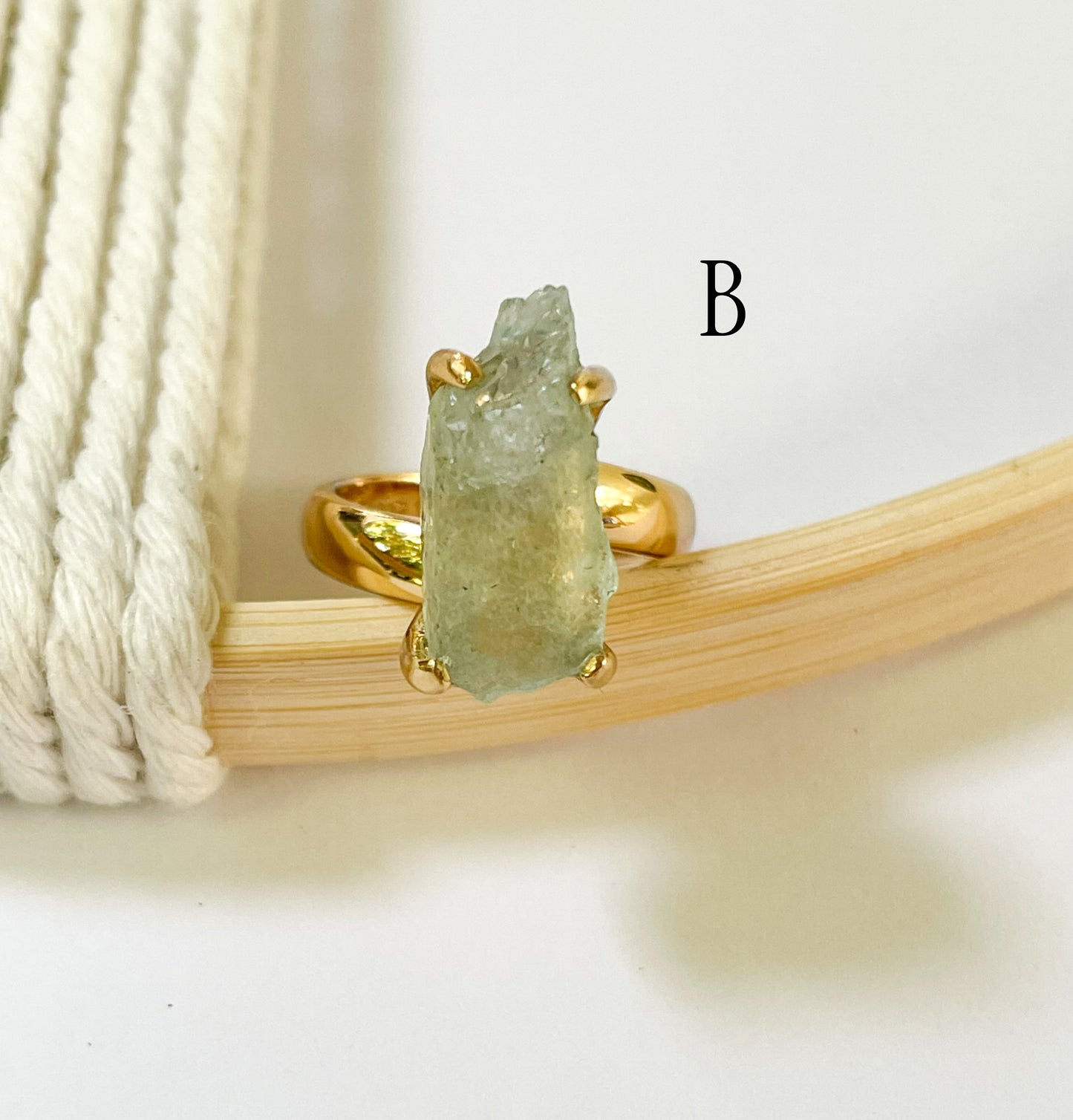 Raw Aquamarine Prong Ring - Alchemia Gold