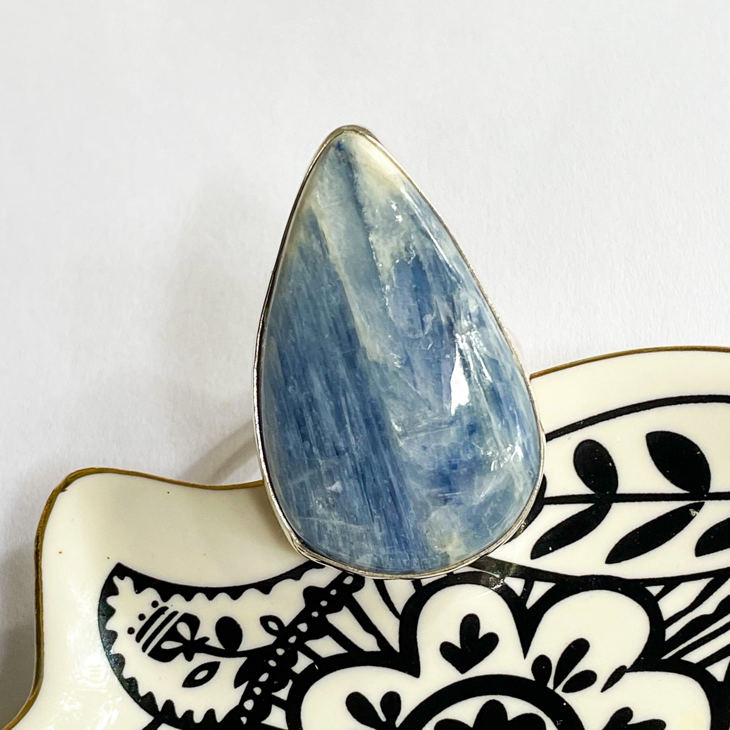 Unique Light Blue Kyanite Ring - Solid Sterling Silver