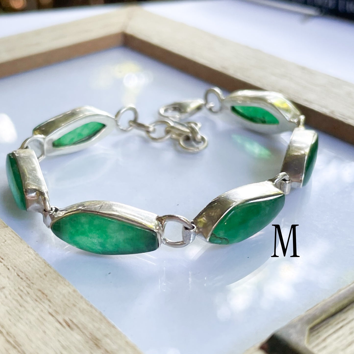 Solid Sterling Silver Stone Bracelet Blowout!