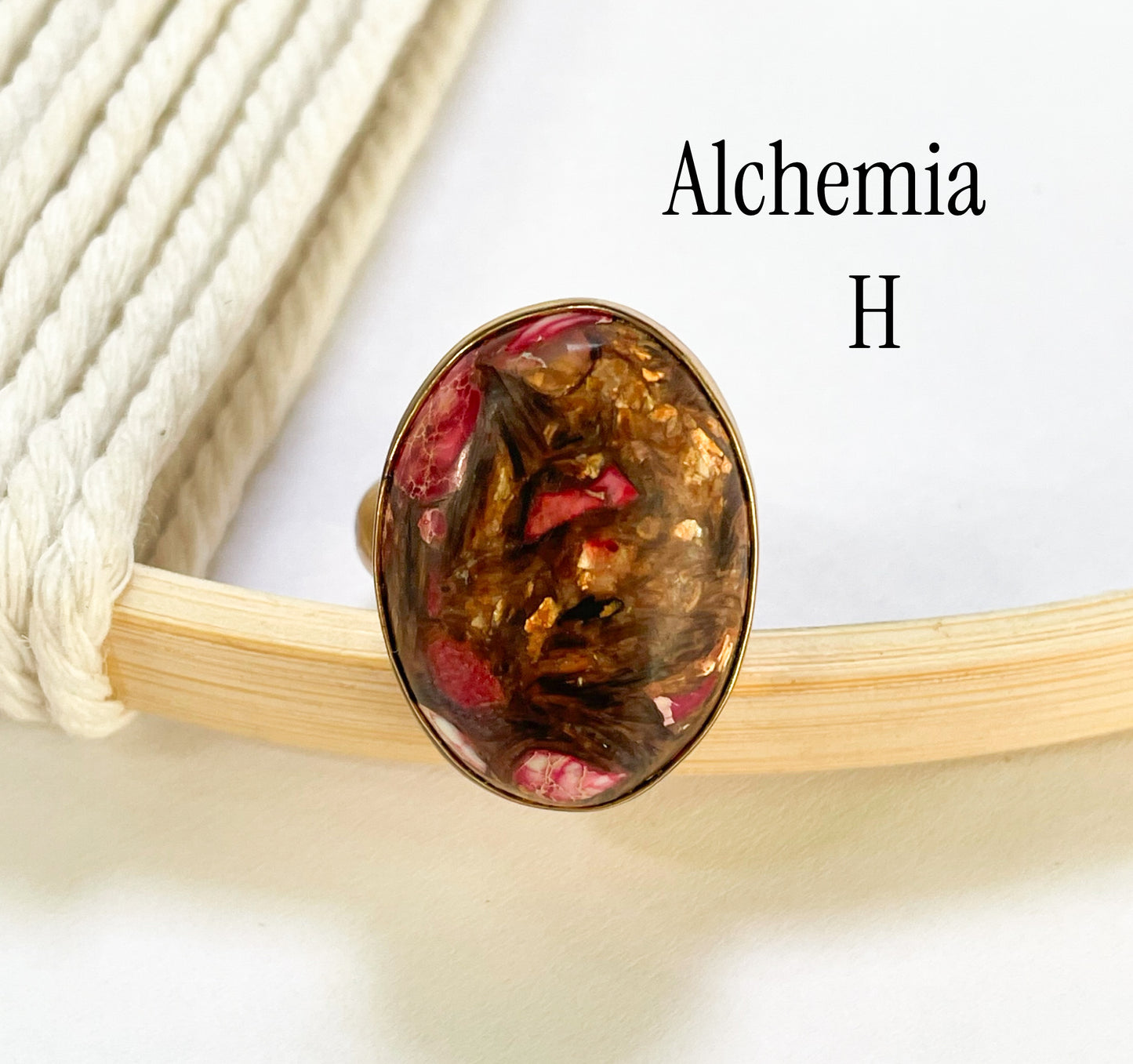 Vibrant Jasper Matrix Ring Mix - Both Metals