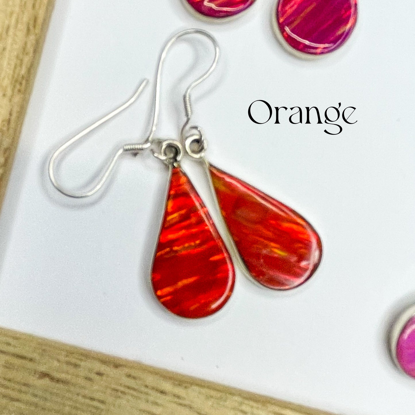 Teardrop Opal Dangle Earrings - SSS