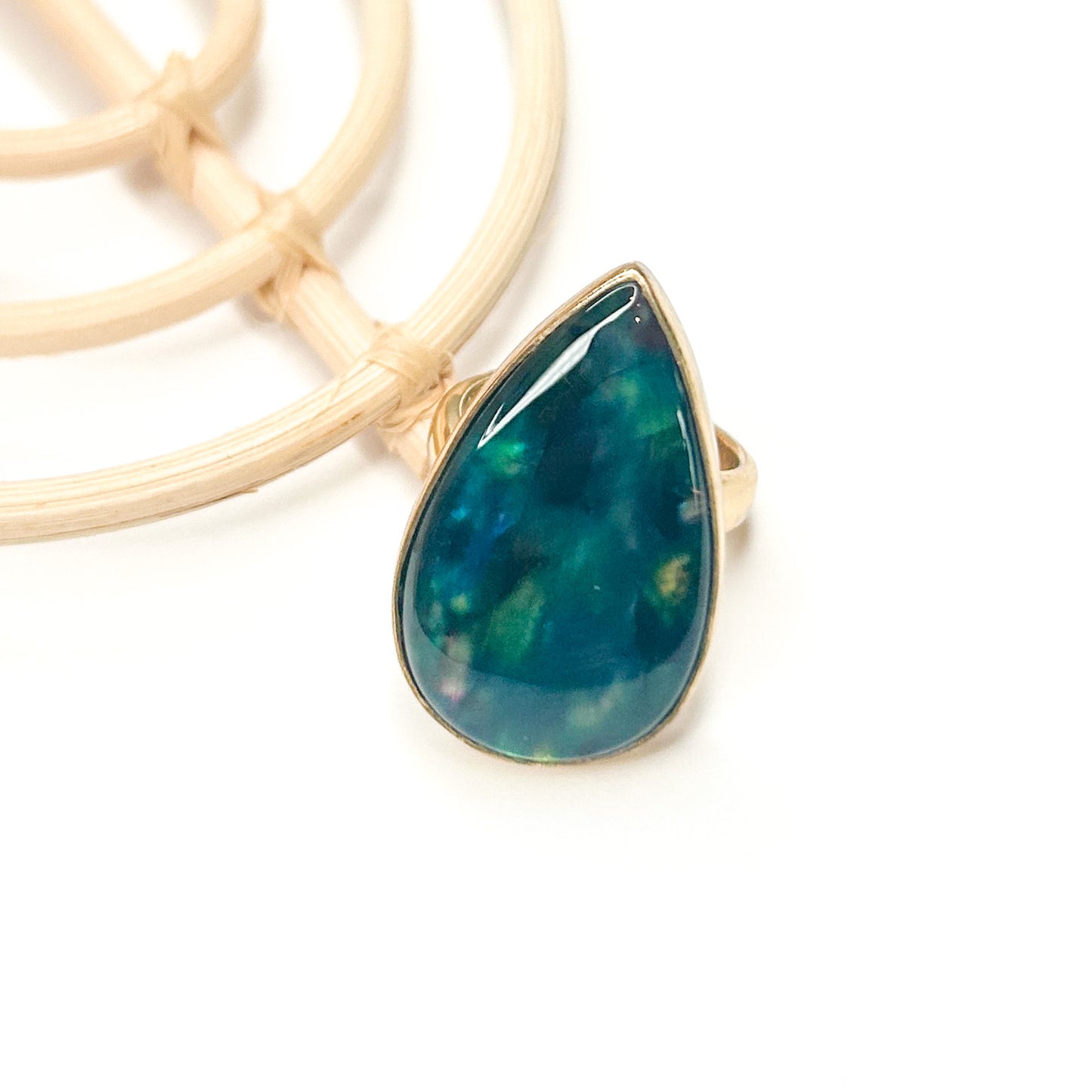 Opal Doublet Teardrop Rings - Alchemia