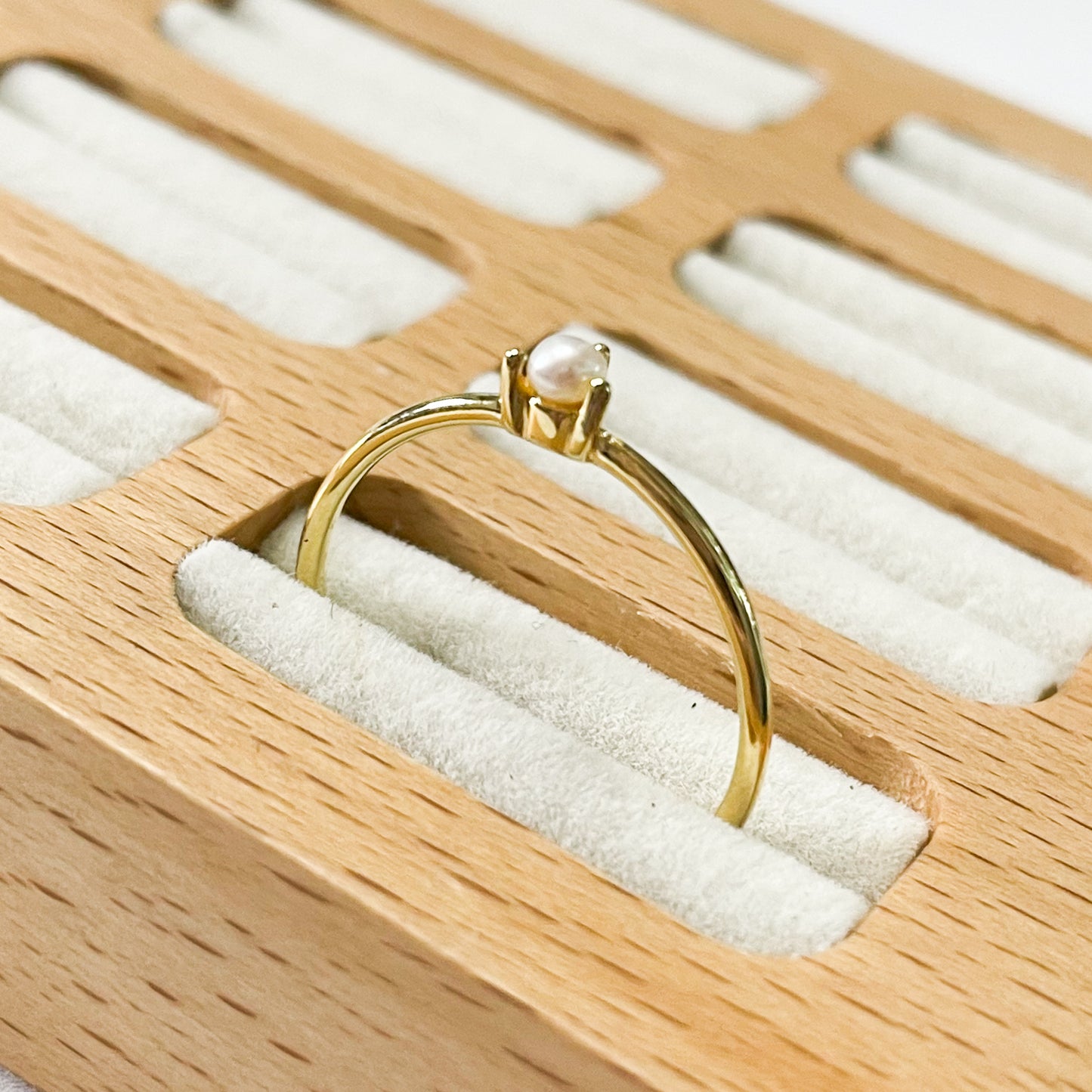 Dainty Simple Pearl Sized Ring - SSS or Vermeil