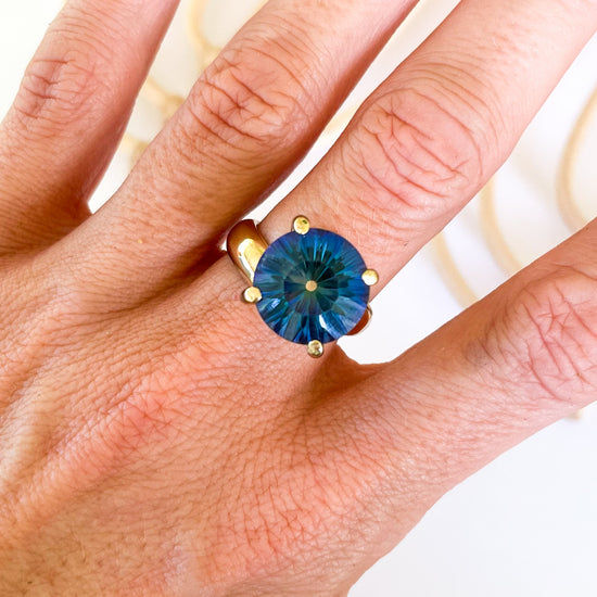 Blue Aurora Mystic Prong Ring  - Alchemia