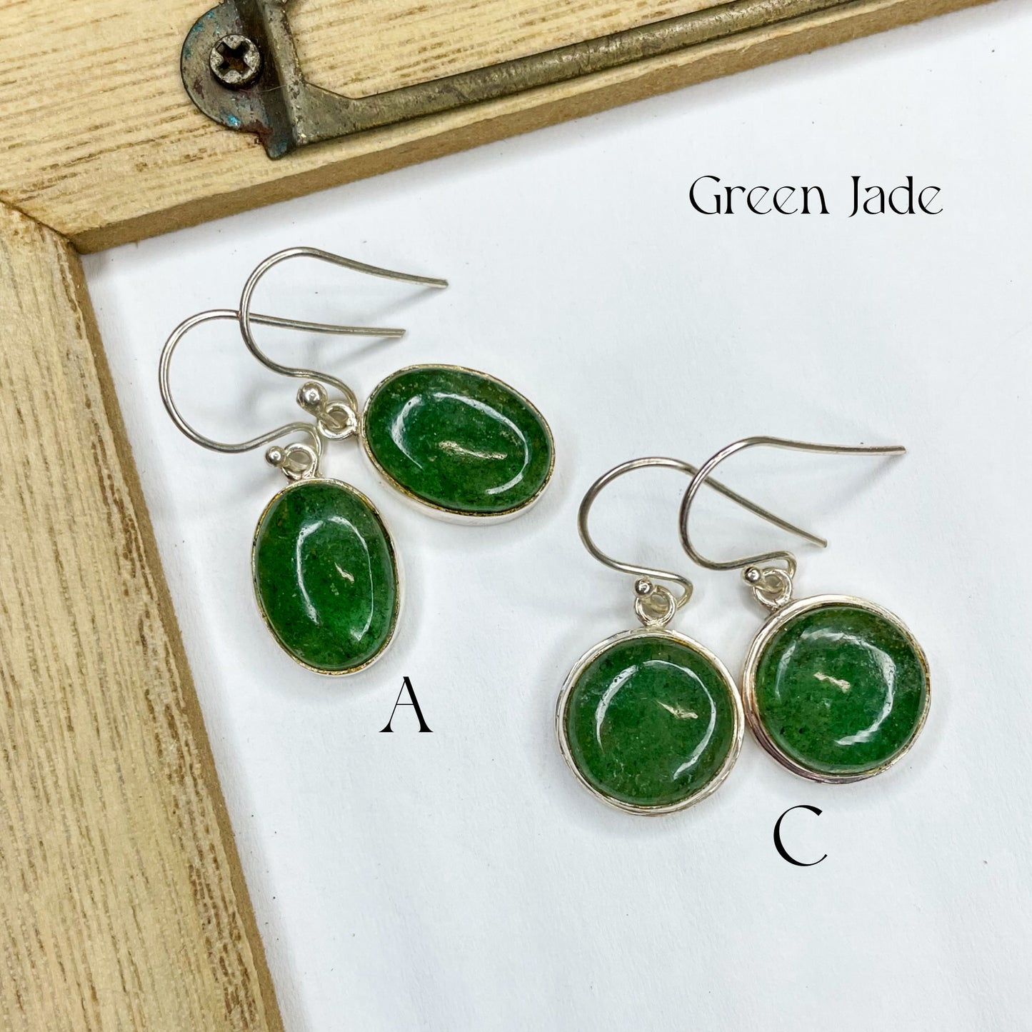 Canadian Jade Dangle Earrings - Solid Sterling Silver