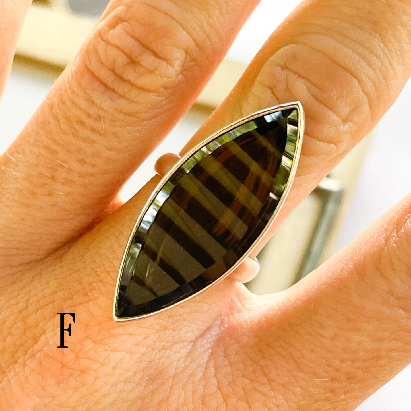 Statement Smokey Ring - Solid Sterling Silver