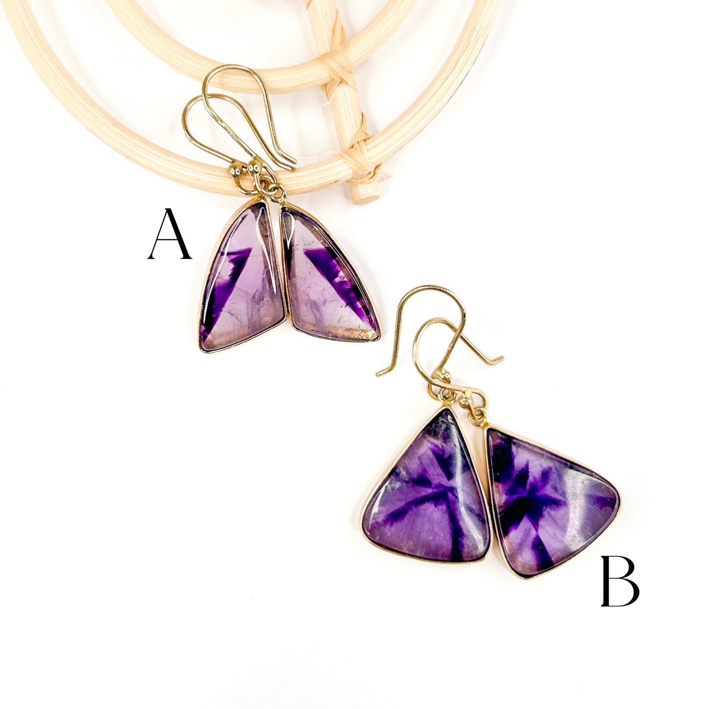Trapiche Amethyst Earrings - Alchemia