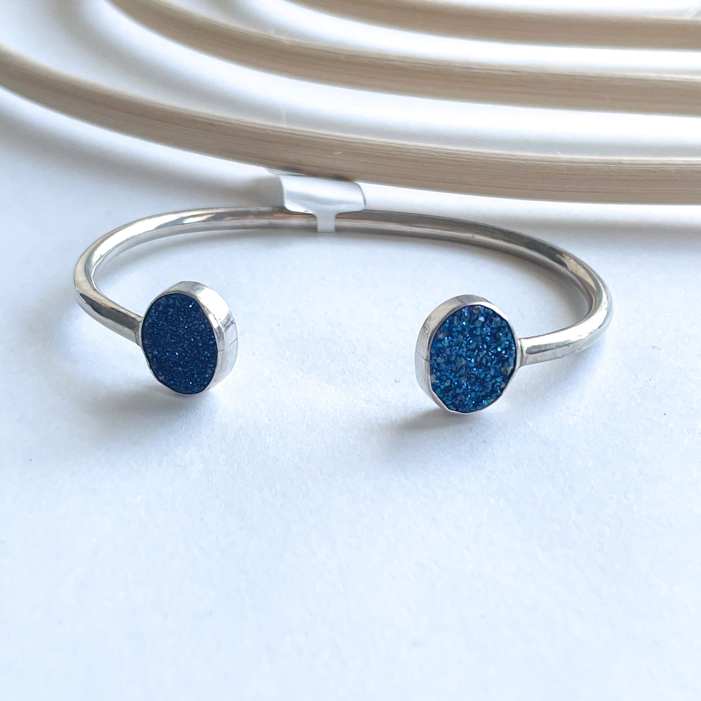 Druzy Cuff - Solid Sterling Silver