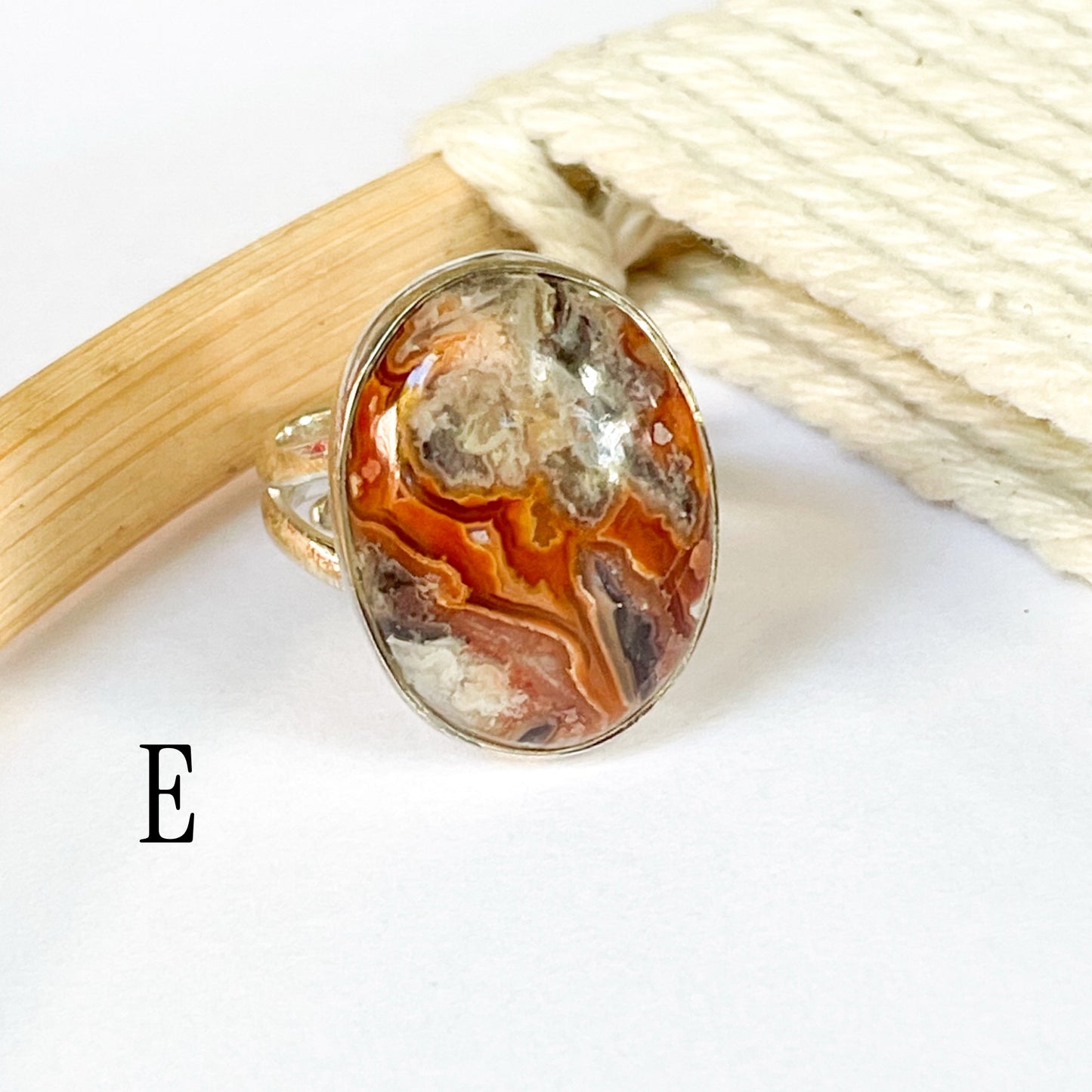 Crazy Lace Agate Ring - Solid Sterling Silver
