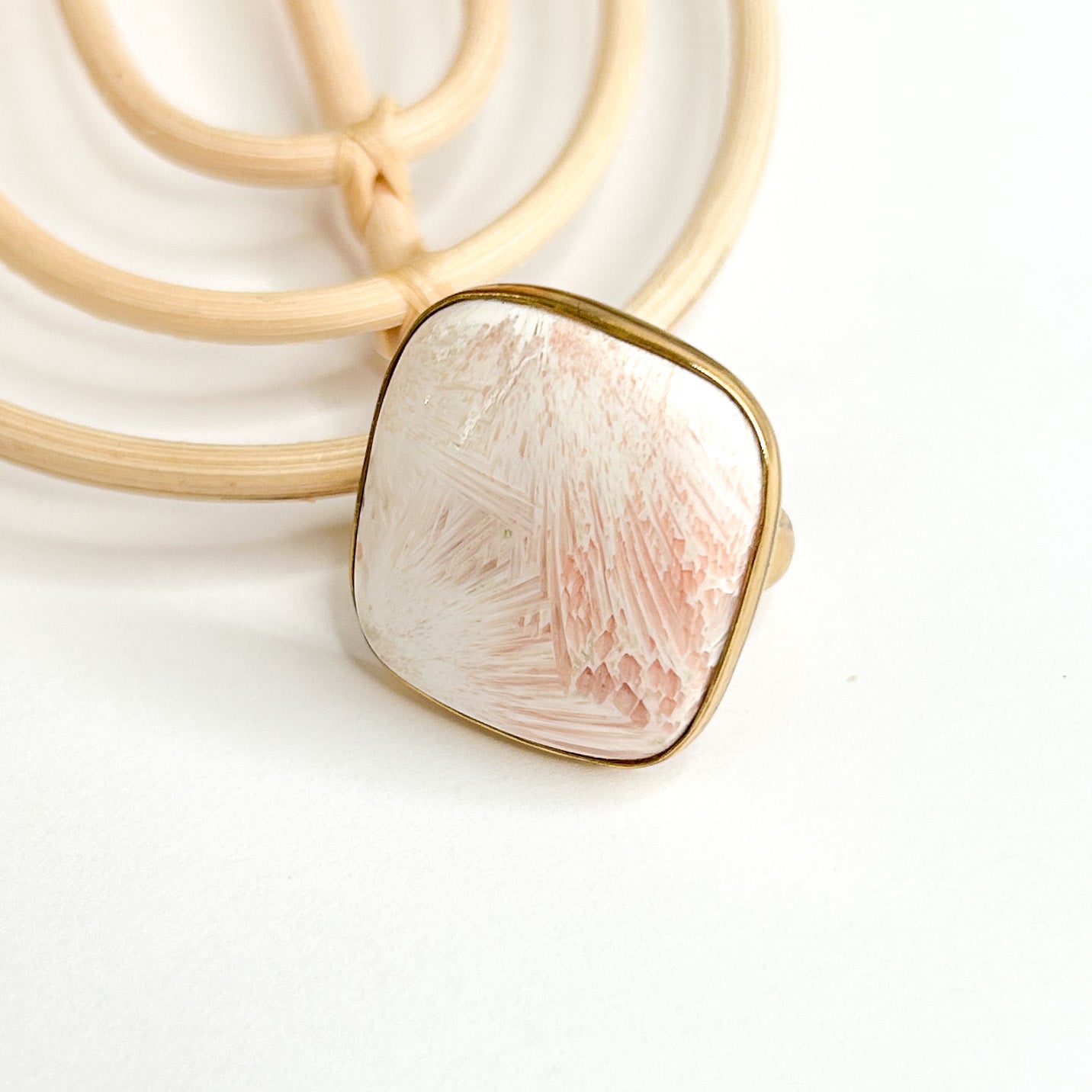 Feather Opal Adjustable Ring - Alchemia